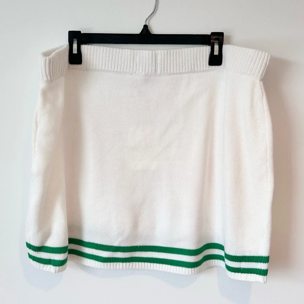 NWT Show Me Your MuMu Serve Skirt in Green Stripe Knit - Picture 8 of 11